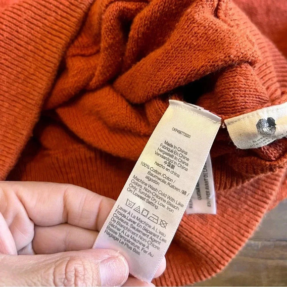 Madewell Clairview Hoodie Sweater Crop Sporty Short Textured Vintage Orange XXS - Picture 13 of 14